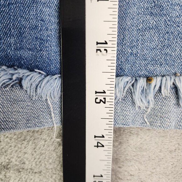 Womens Gogo Jeans Blue Denim Skirt Distressed Cuffed Raw Hem Size 1 - Picture 11 of 12
